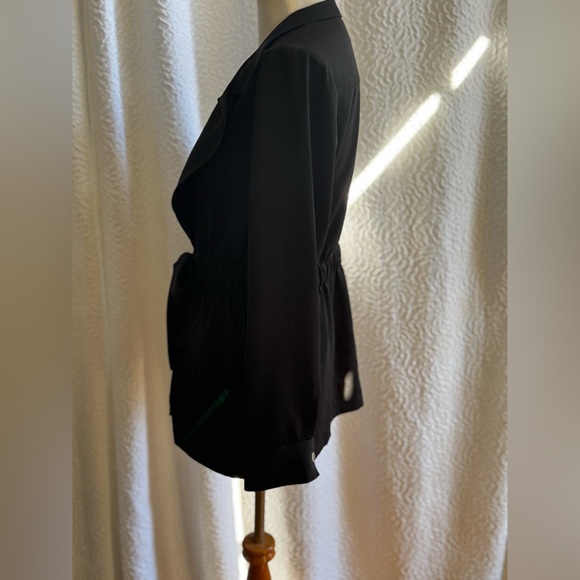 🖤 Jules & Leopold Tie-Waist Blazer Jacket – Black (Size Large) - Picture 2 of 6